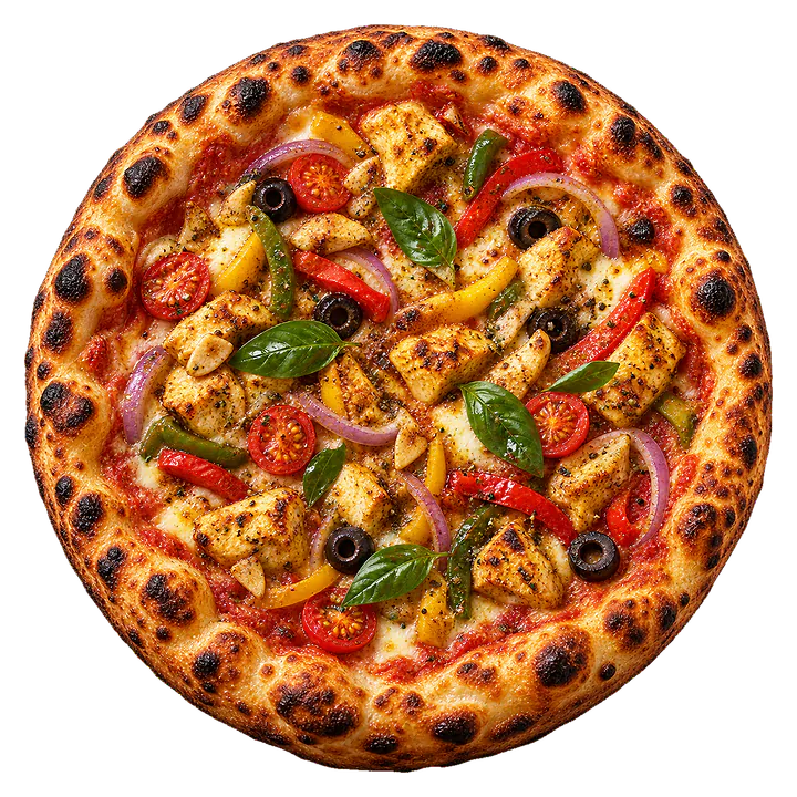 Pizza Mozart, von oben fotografiert